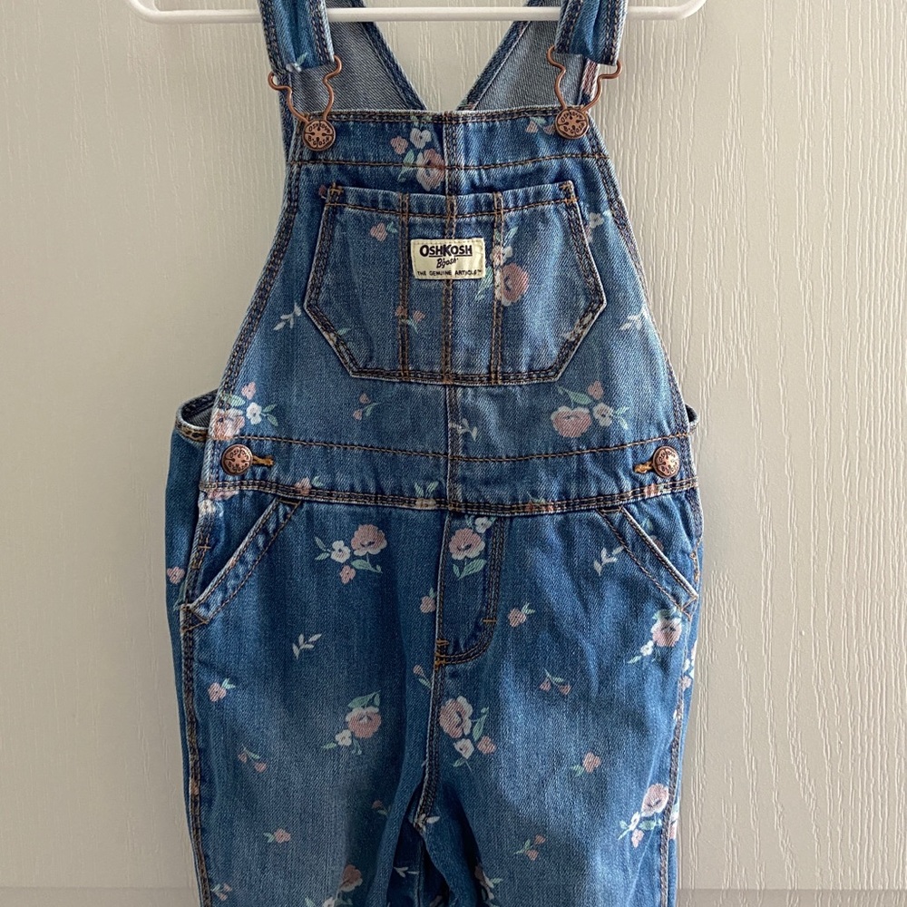 Oshkosh girls overalls with floral print 4T